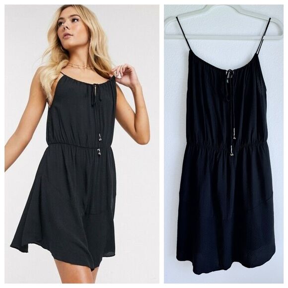 Intimately Free People Shake it Up Mini Dress Elastic Waist Spaghetti Strap Lg - Picture 1 of 16